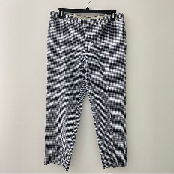 Etro Navy Gingham Check Pants 54 US 34 - Picture 1 of 8